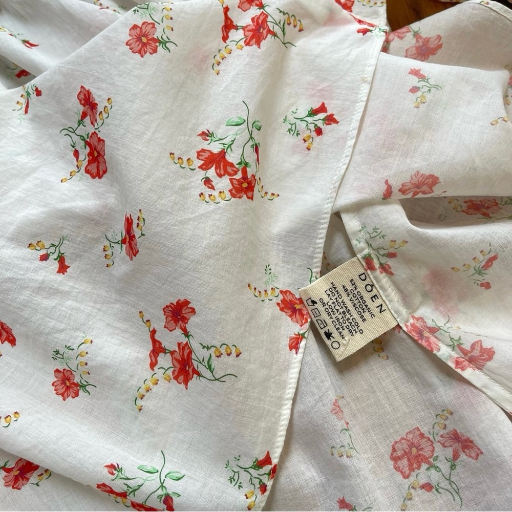 DOEN Farley Top in Sweet Abelia Floral Cottagecore Coquette PuffSleeve Top S - Picture 7 of 12